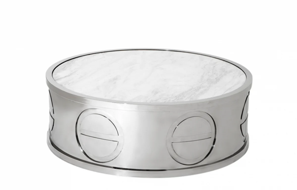 Luxury Art Deco designer coffee table with marble top 100 x H. 32 cm - living room salon table - Limited Edition