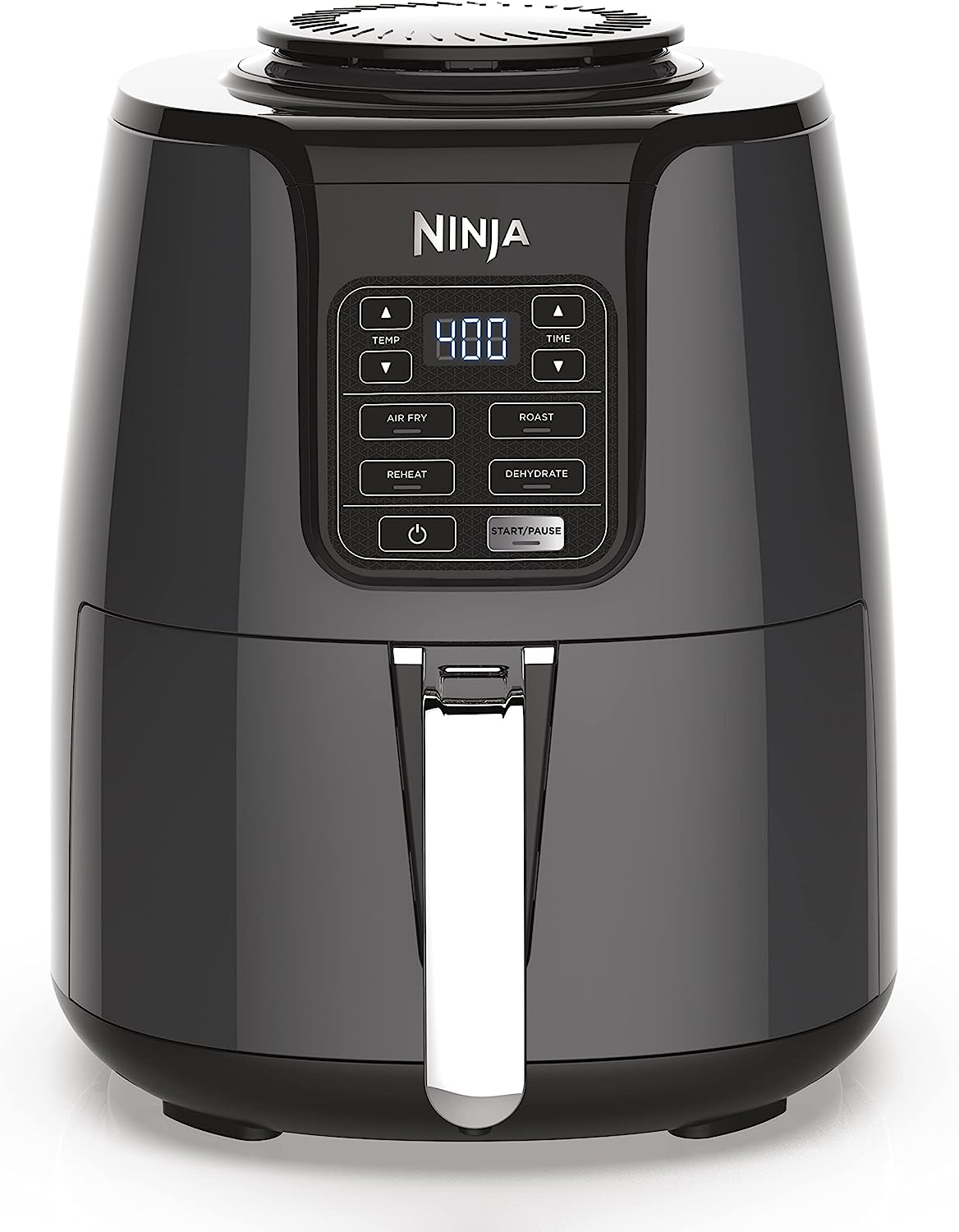 Ninja AF101 Air Fryer, dass Crisps, Roasts, Reheats, & Dehydrates, für schnelle, einfache Mahlzeiten, 4 Quart Capacity, & High Gloss Finish, Grau