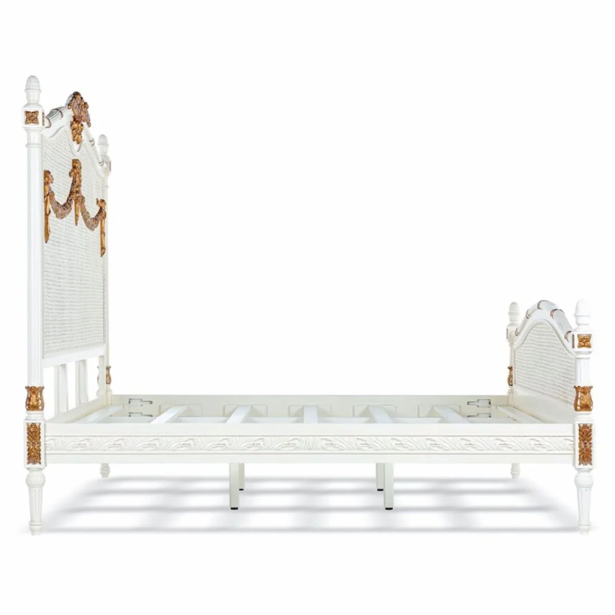 Luxury Baroque Double Bed Ivory / Gold - Baroque Bedroom Furniture