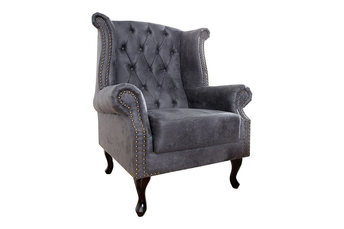 Chesterfield armchair antique gray from Casa Padrino