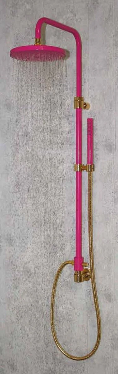 Luxury bathroom shower set pink / gold - Made in Italy