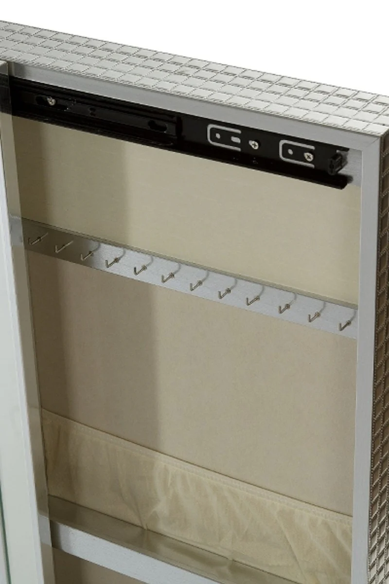 Luxury jewelry cabinet silver 40 x 9 x H. 80 cm - mirror cabinet with mirrored sliding door