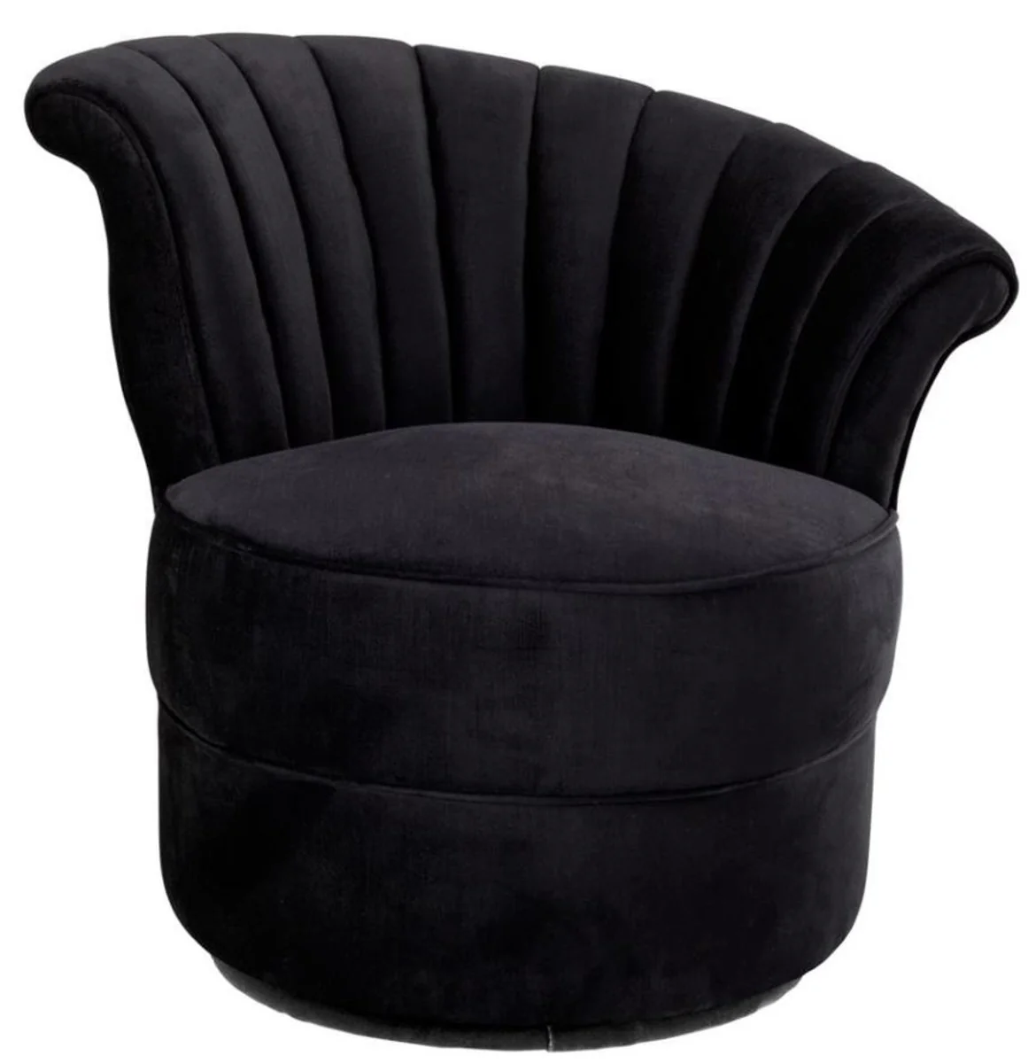 Designer Sessel Schwarz 56 x 66 x H. 72 cm - Luxus Drehsessel