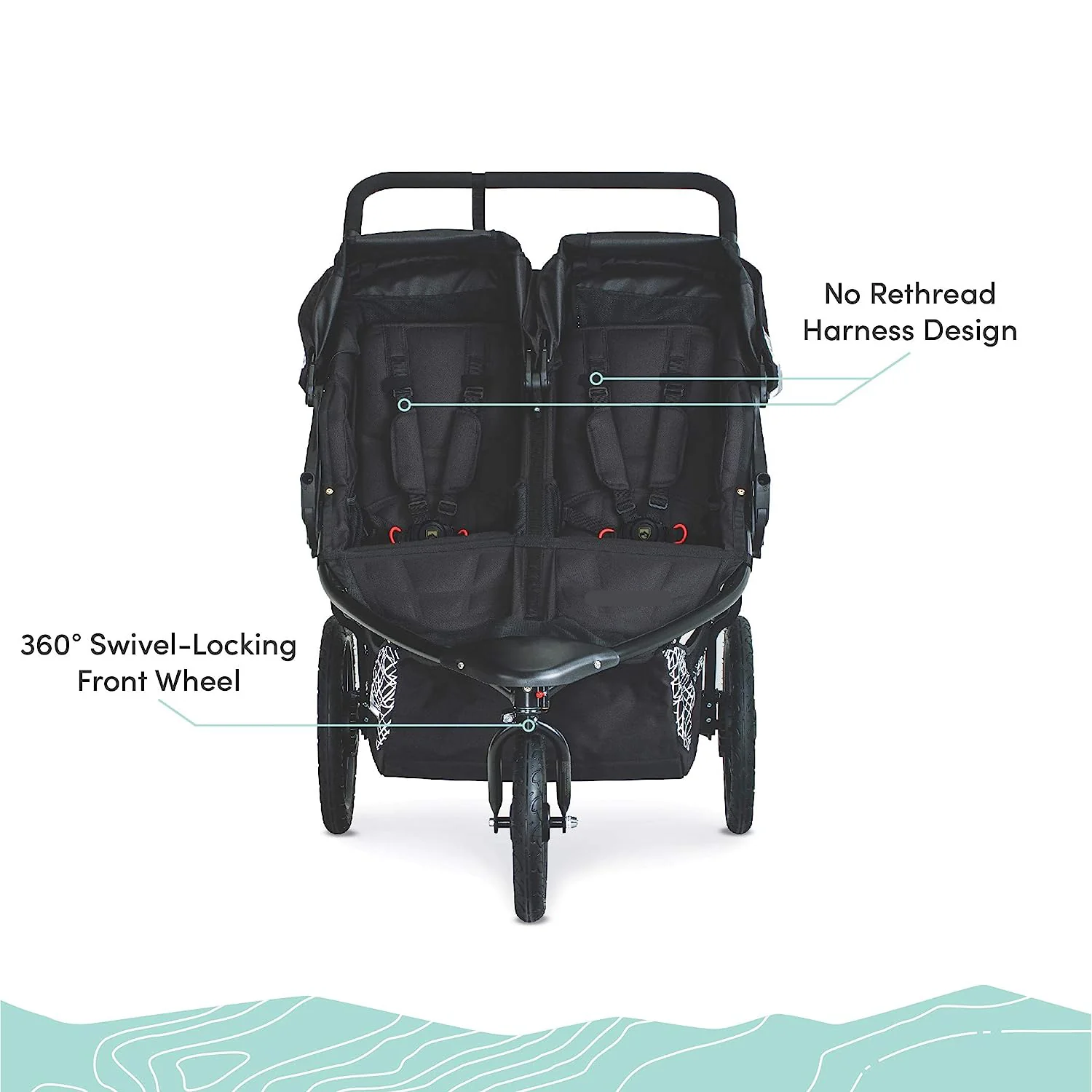 Gear Revolution Flex 3.0 Jogging-Kinderwagen, Lunar – Ultrareflektierende Akzente