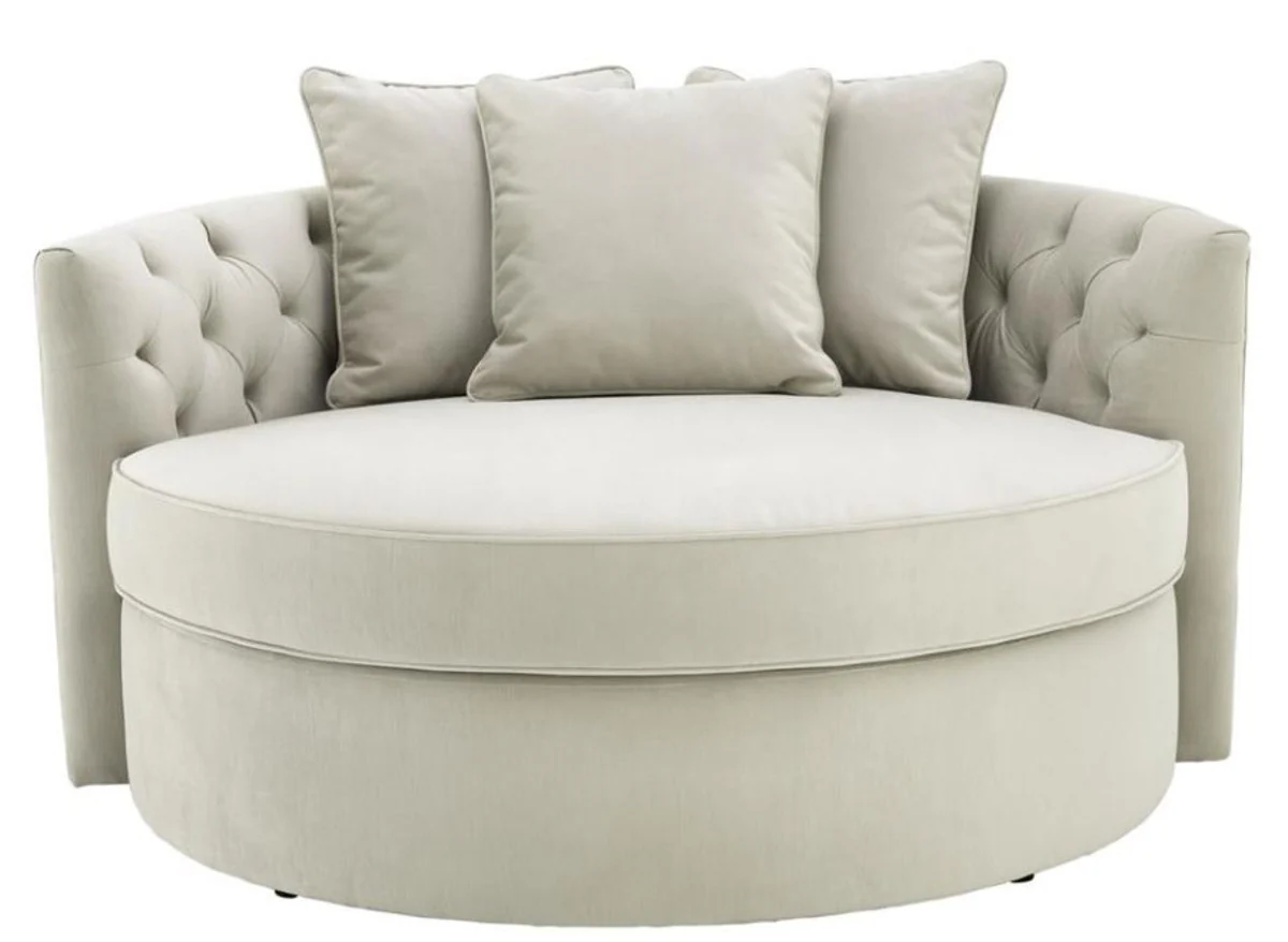 Designer sofa light gray 157 x 148 x H. 90 cm - luxury round sofa