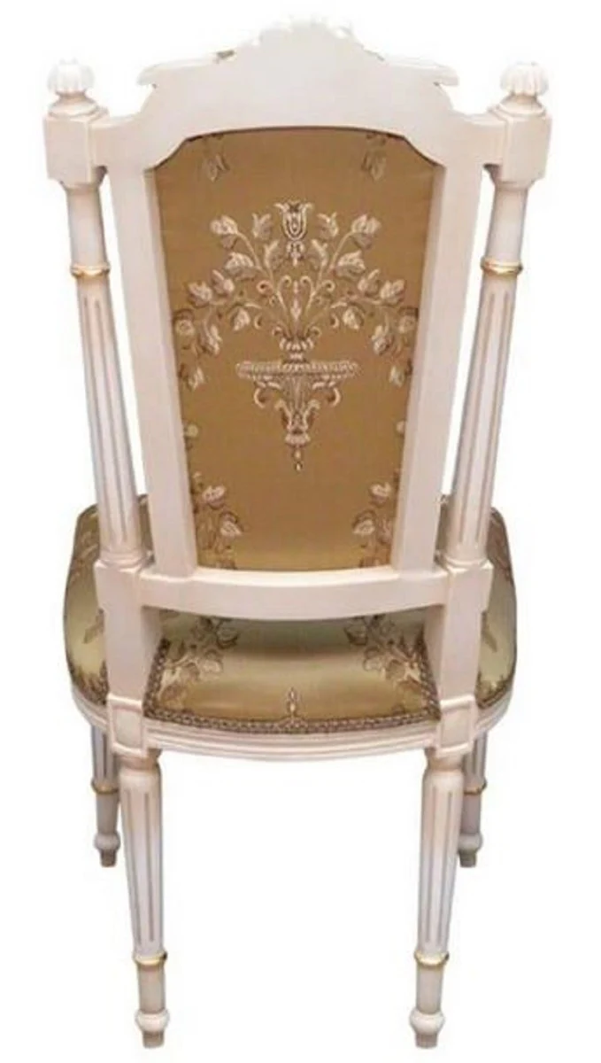 Baroque dining room chair gold / cream / gold - handmade antique style chair - dining room furniture in baroque style