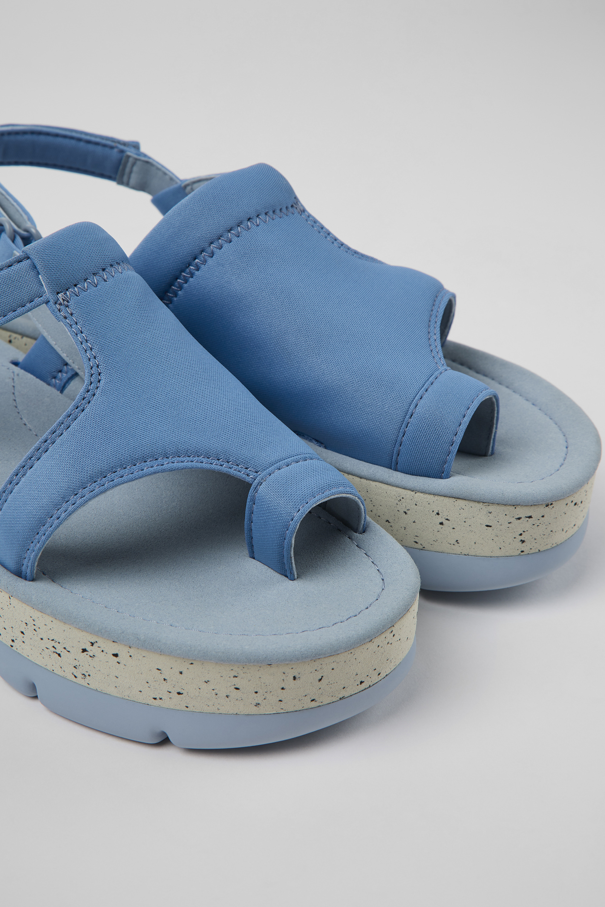 Oruga Up - Blaue textile Sandalen für Damen