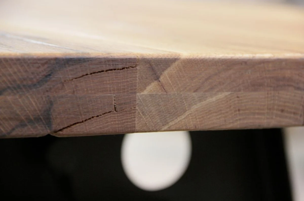 Luxury dining table in industrial design - Various sizes & colors - Kitchen table with rustic oak table top and metal legs - Dining room furniture