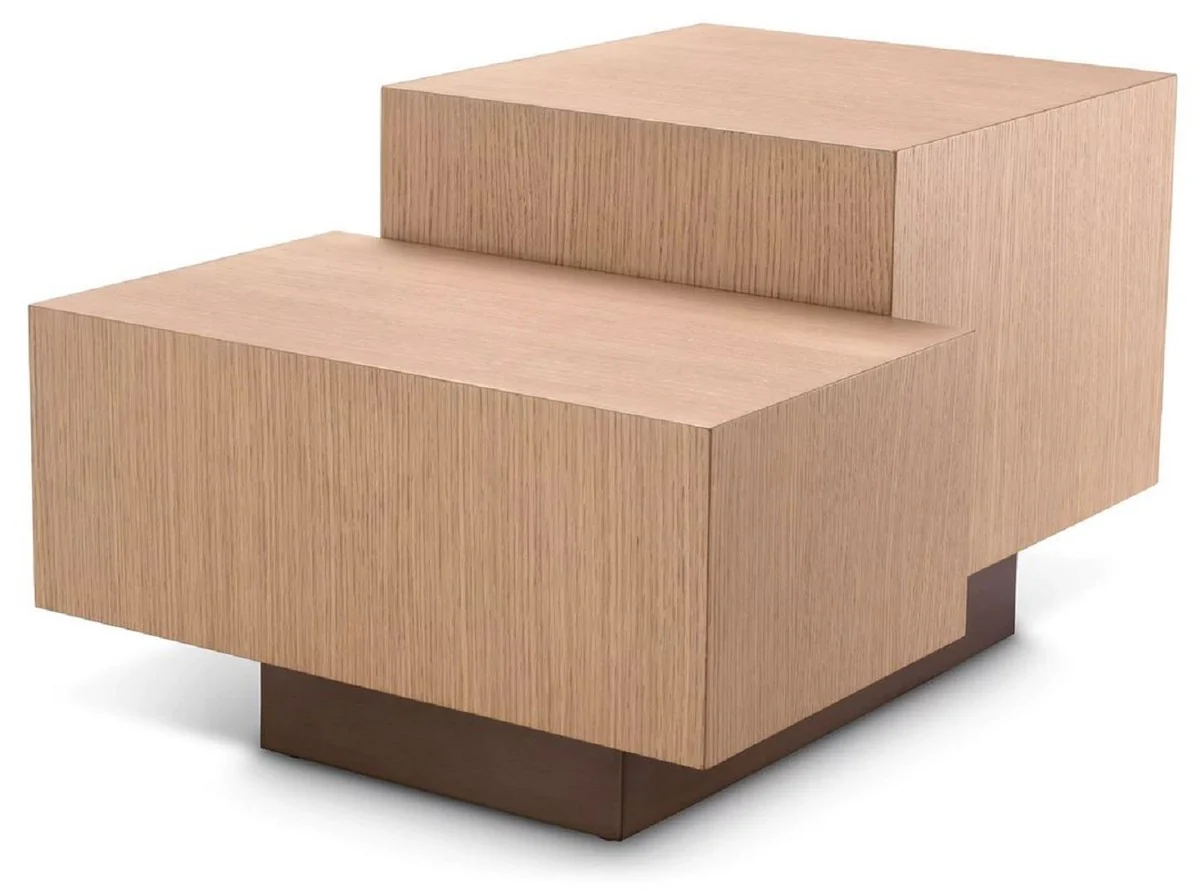 Luxury side table natural color / bronze 70.5 x 50 x H. 40.5 cm - Rectangular living room table - Living room furniture - Luxury furniture - Luxury furnishings