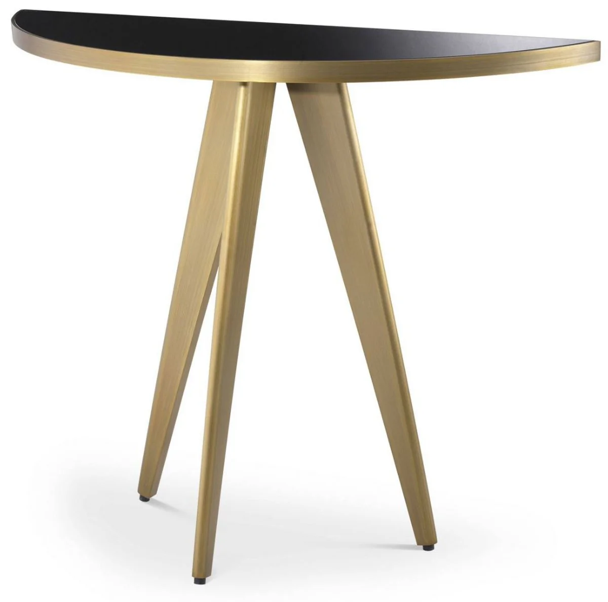 Luxury side table brass / black 100 x 35 x H. 81 cm - stainless steel table with glass top - luxury living room furniture