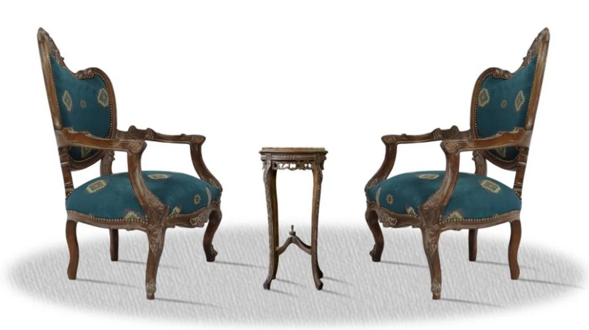 Baroque salon chair set with side table - Hotel collection