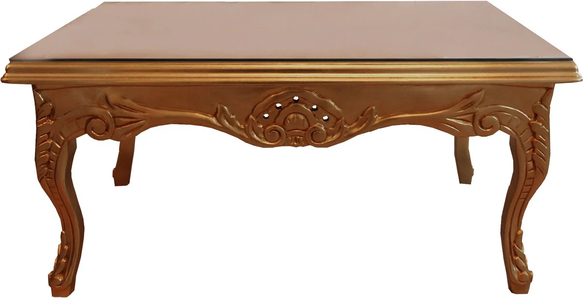 Baroque coffee table gold 100 x 70 cm - living room salon table furniture