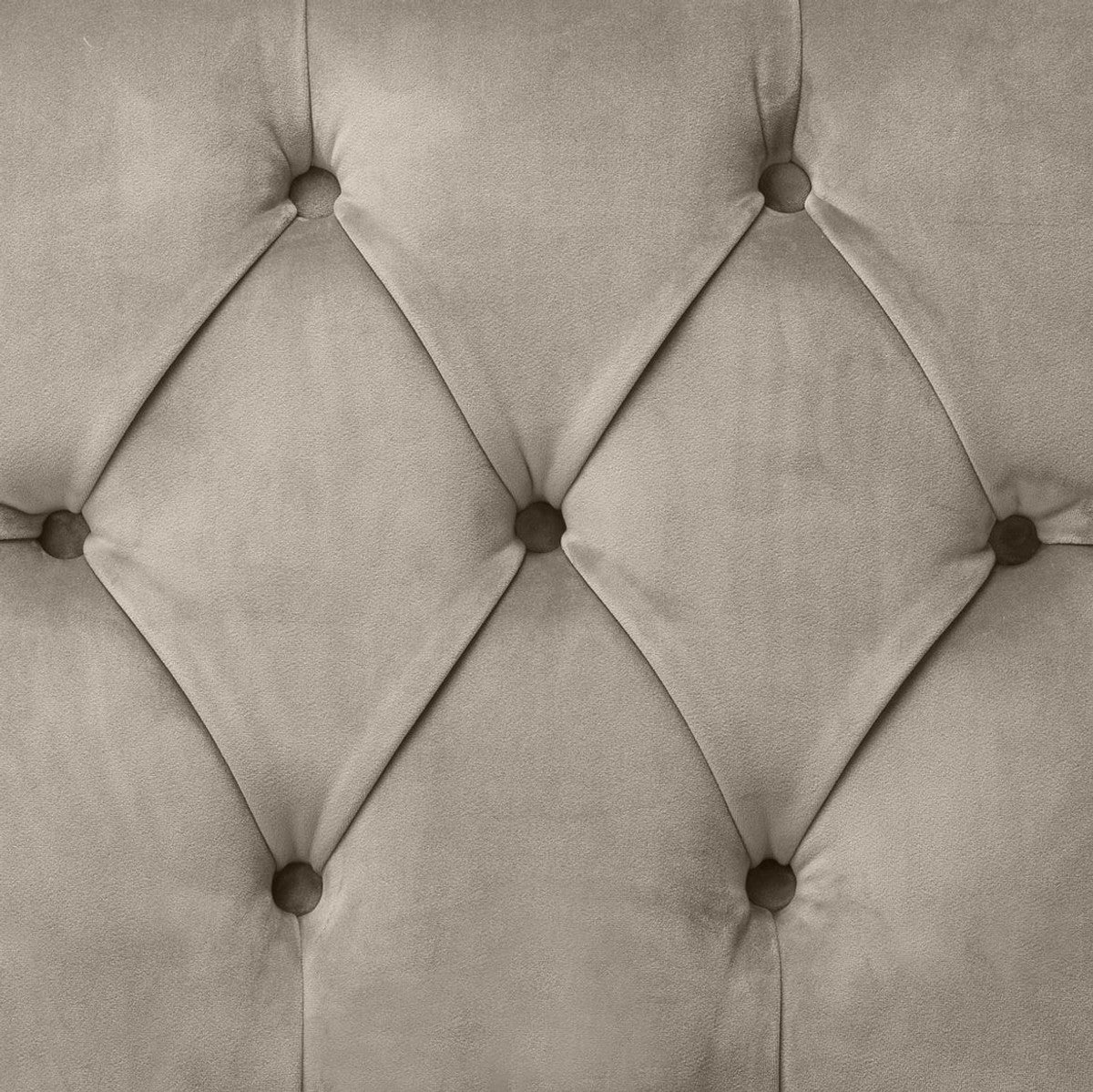 Luxury dining room chair Greige / Black 51 x 64 x H. 90 cm - Chesterfield kitchen chair with elegant velvet fabric - Luxury dining room furniture