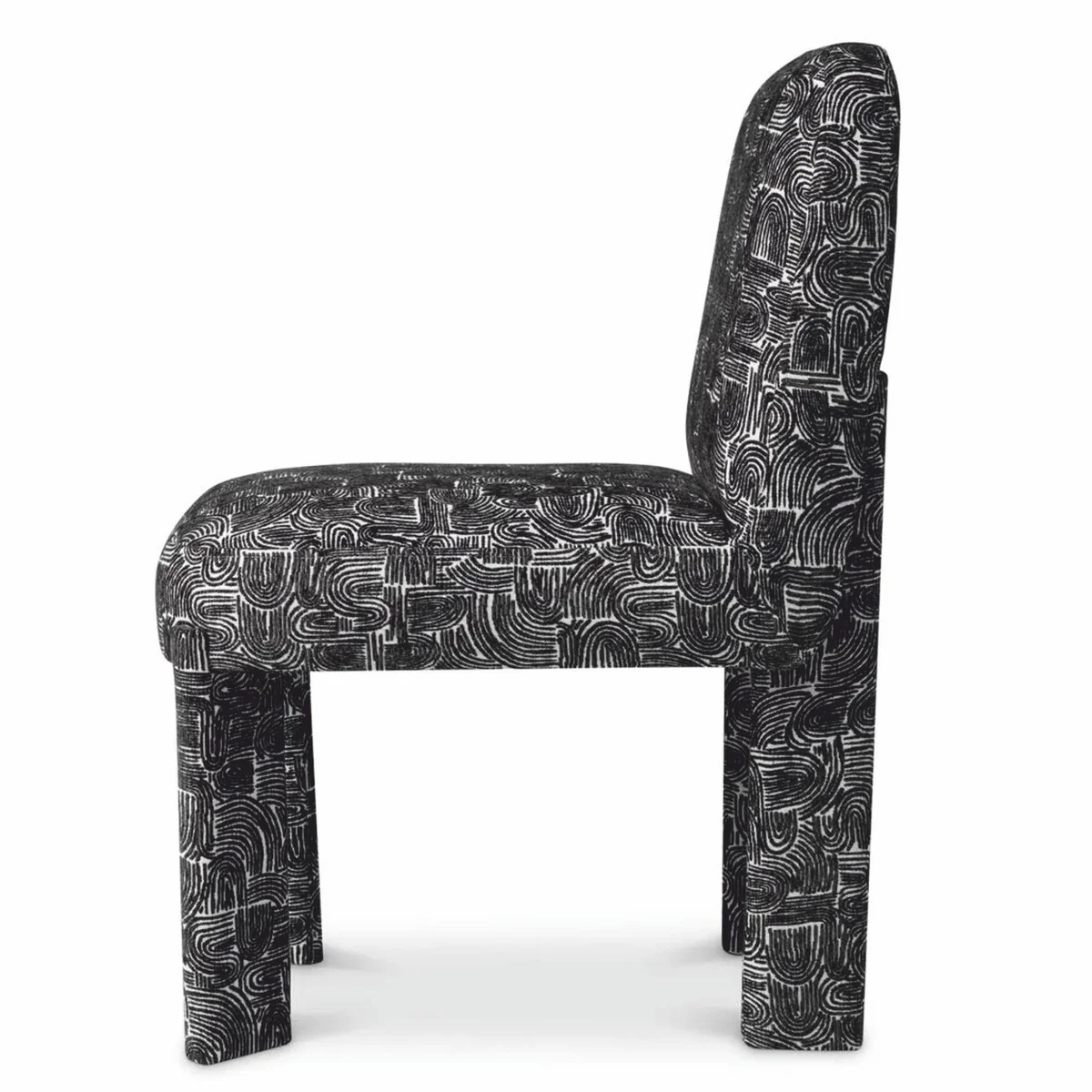 Luxury dining room chair black / white H. 84.5 cm - Dining room furniture