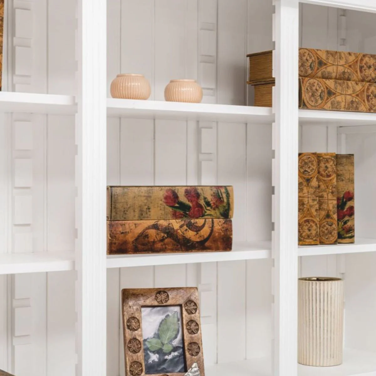 Country house style bookcase white 150 x 39 x H. 197 cm - country house style furniture