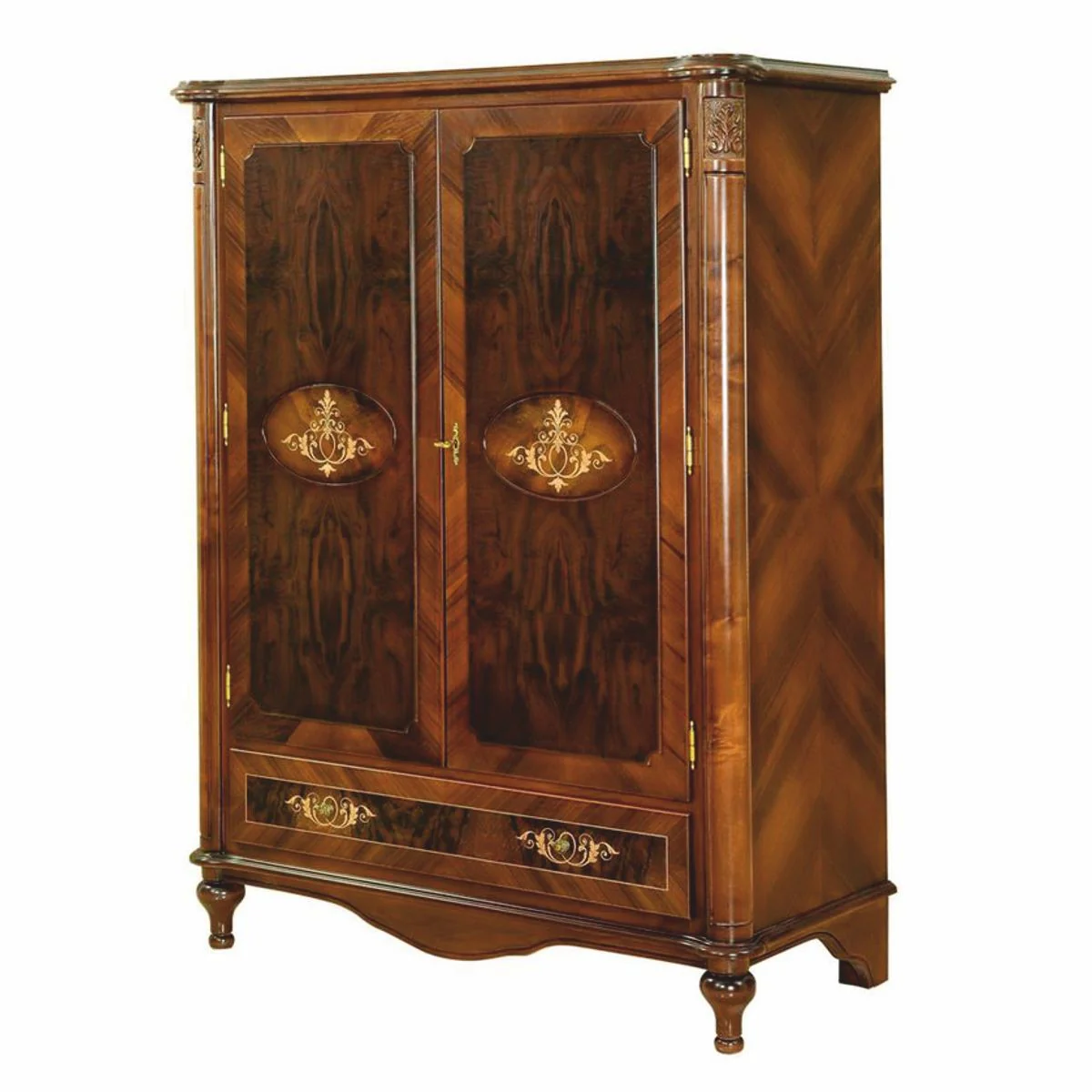 Luxury baroque bar cabinet brown / dark brown H. 160 cm - baroque style bar furniture