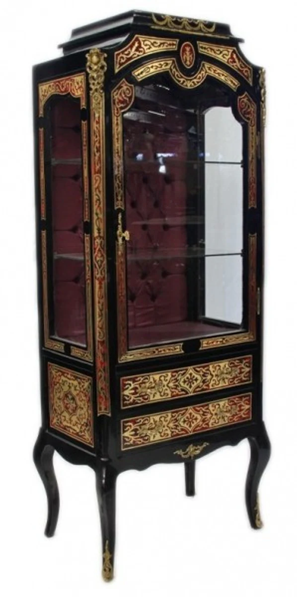 Baroque Boulle display cabinet - Handcrafted from solid wood - Baroque display cabinet