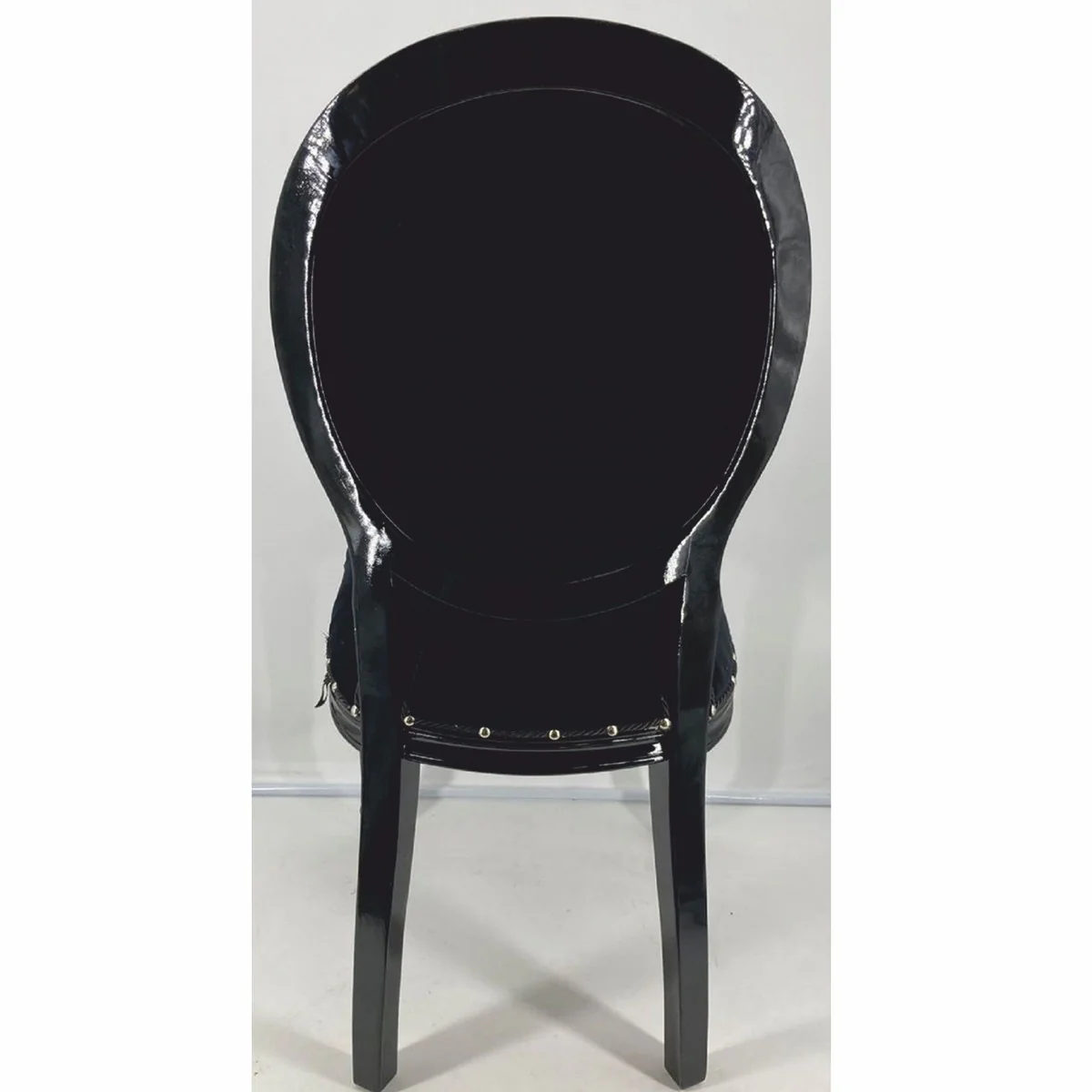 Luxury Baroque Dining Room Chair Set of 4 Black / White / Silver - Baroque Furniture