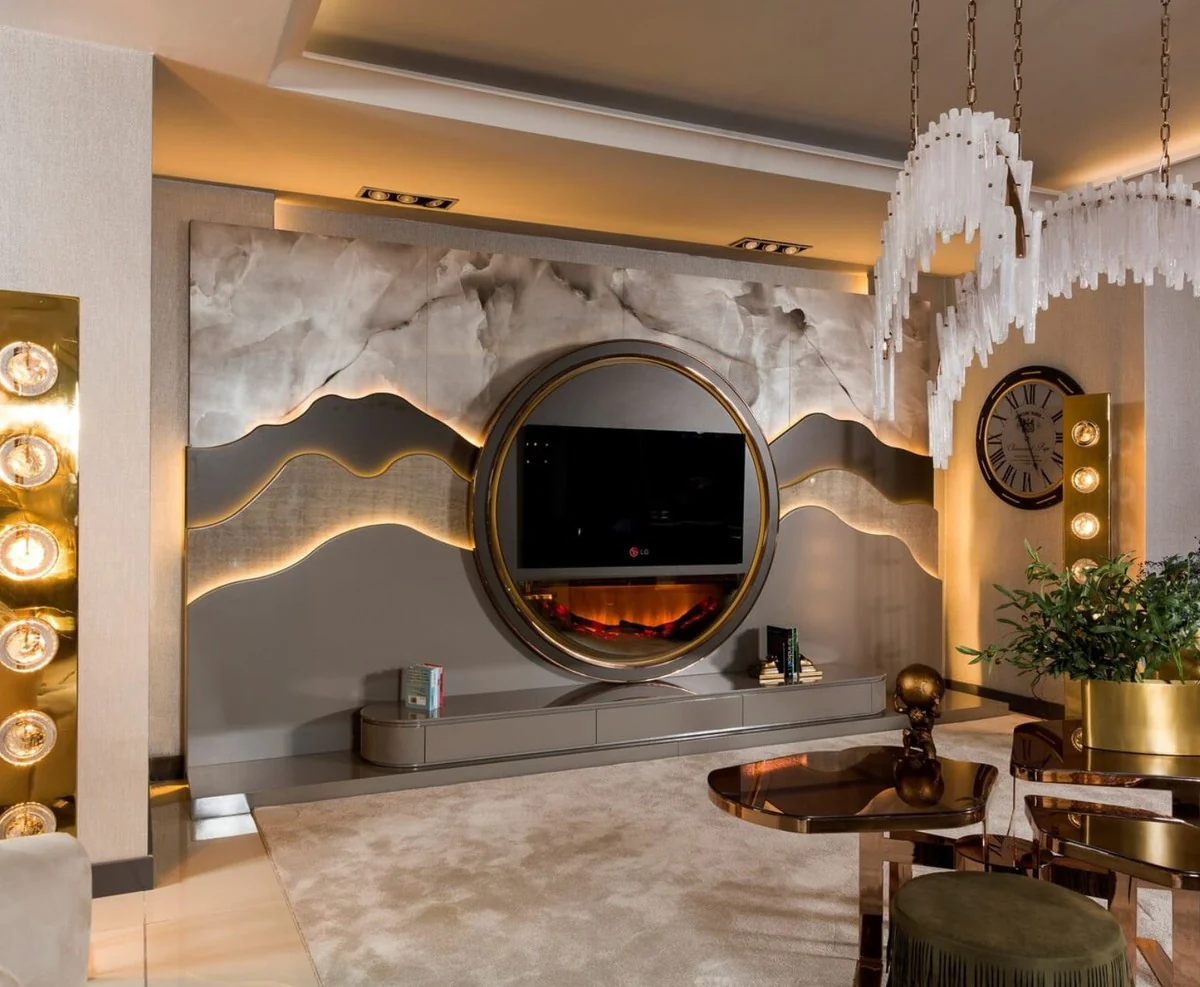 Luxury coffee table copper 175 x 120 x H. 55 cm - Living room table with glass tops - Living room furniture - Hotel furniture - Luxury furniture - Luxury collection