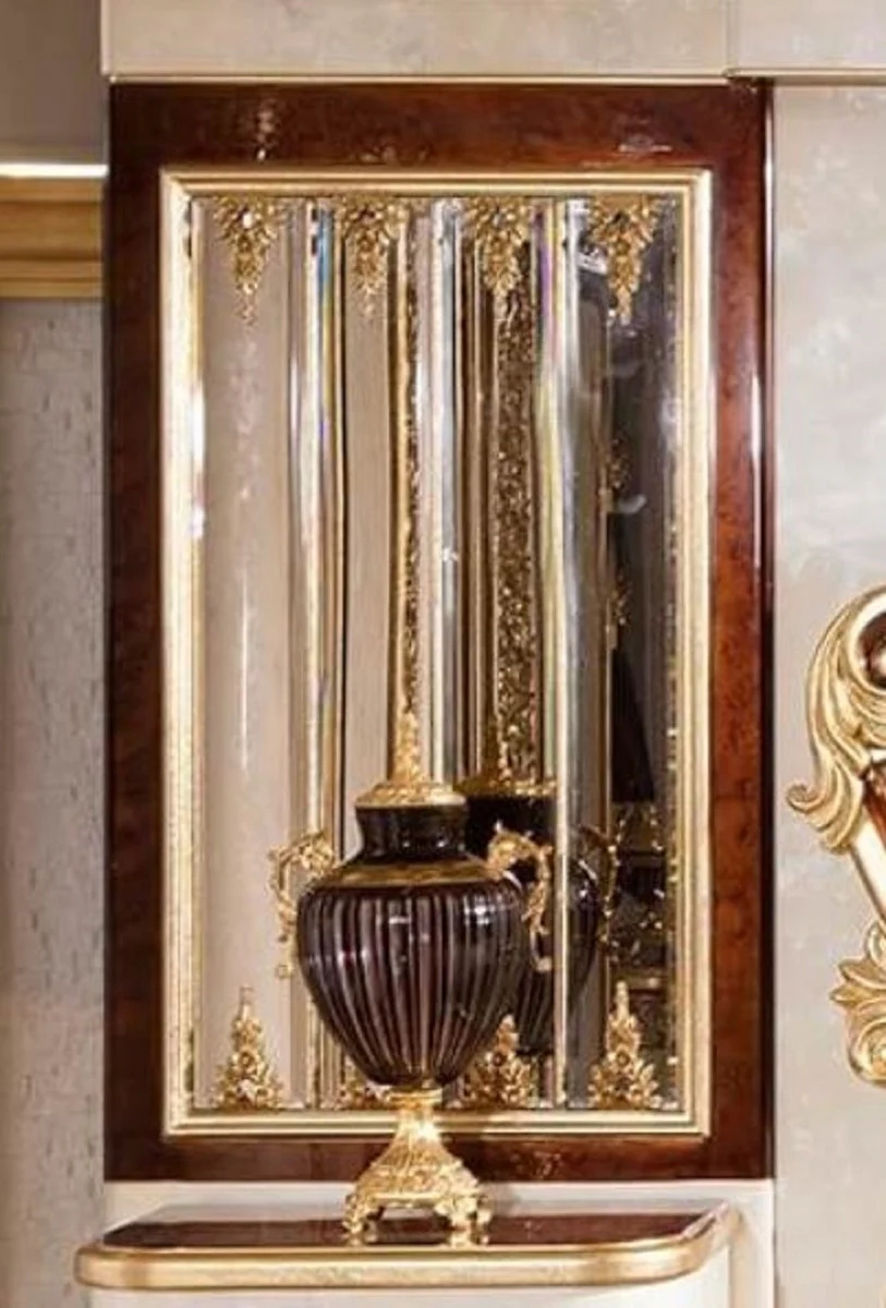 Luxury baroque mirror brown / gold H. 130 cm - Baroque furniture