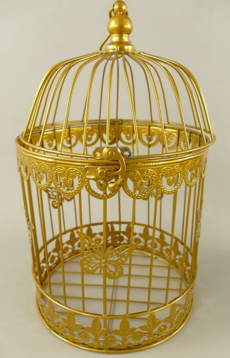 Art Nouveau Cage Set of 3 Gold - Decorative Metal Cages - Living Room Decoration - Garden Decoration - Baroque & Art Nouveau Decorative Accessories