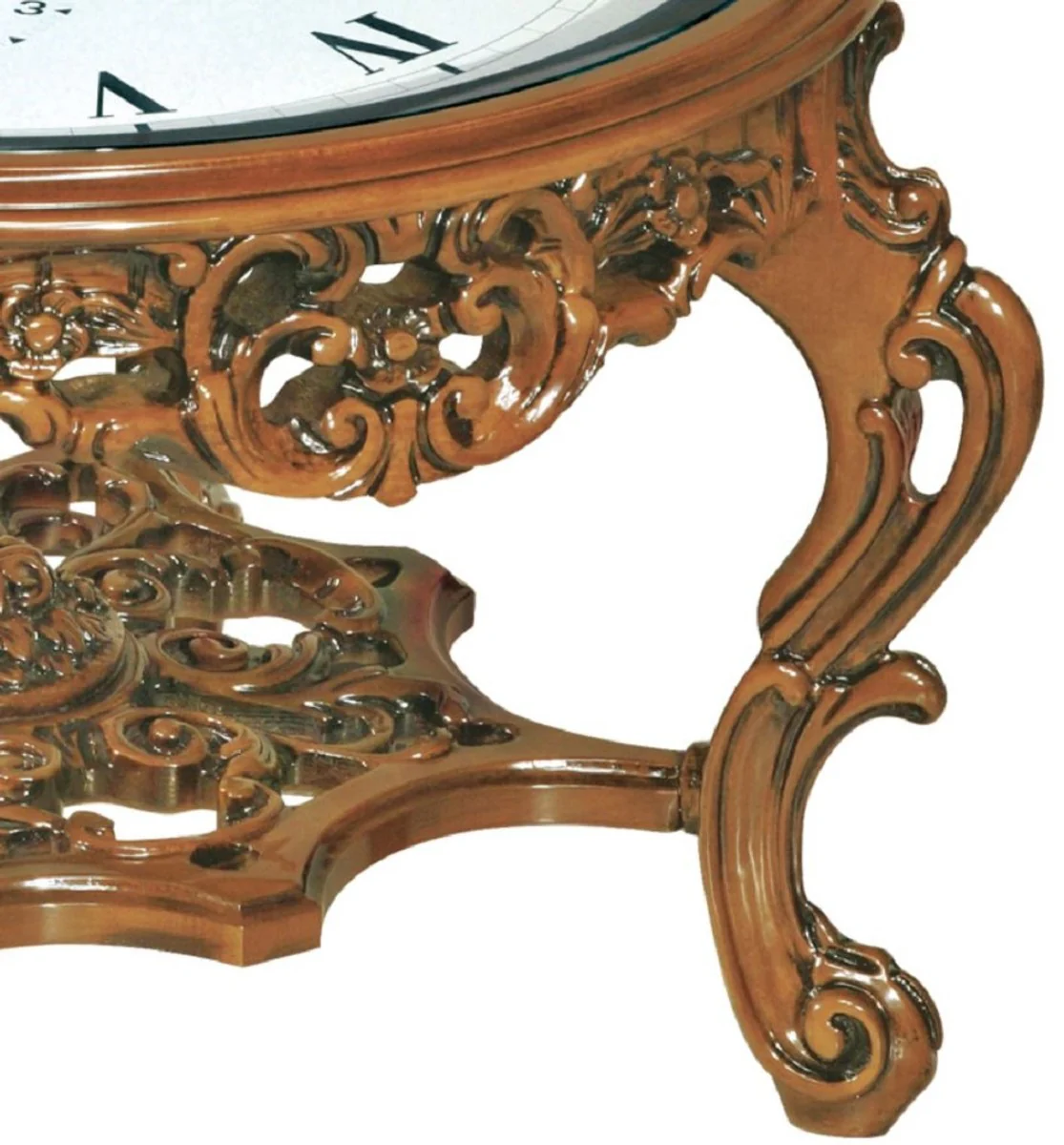 Luxury Baroque Coffee Table with Clock Brown - Magnificent Baroque Style Cocktail Table - Baroque Furniture - Baroque Interior - Noble & Magnificent - Luxury Quality - Made in Italy
