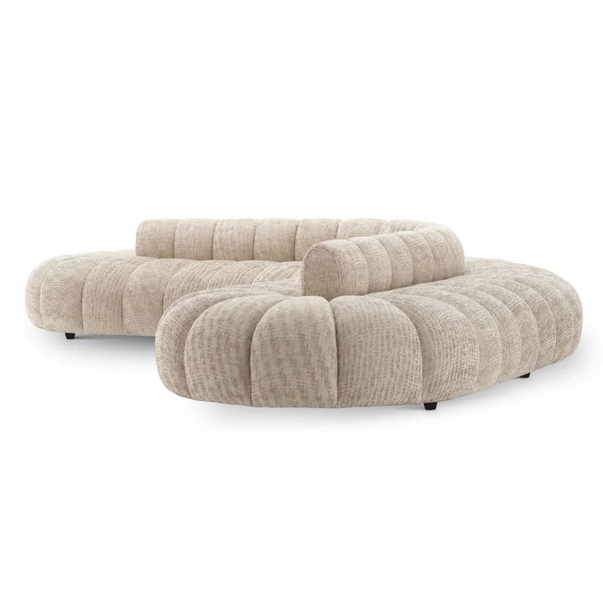 Luxus Sofa Beige / Schwarz 331 cm - Luxus Hotel Möbel