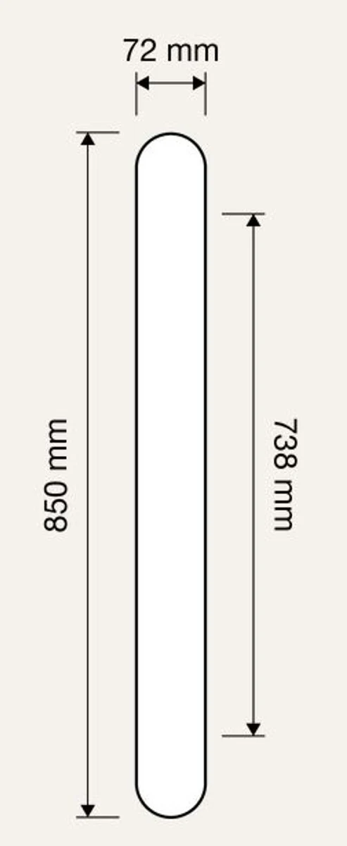 Baroque brass door handle set French gold 7.2 x 85 cm - noble & magnificent