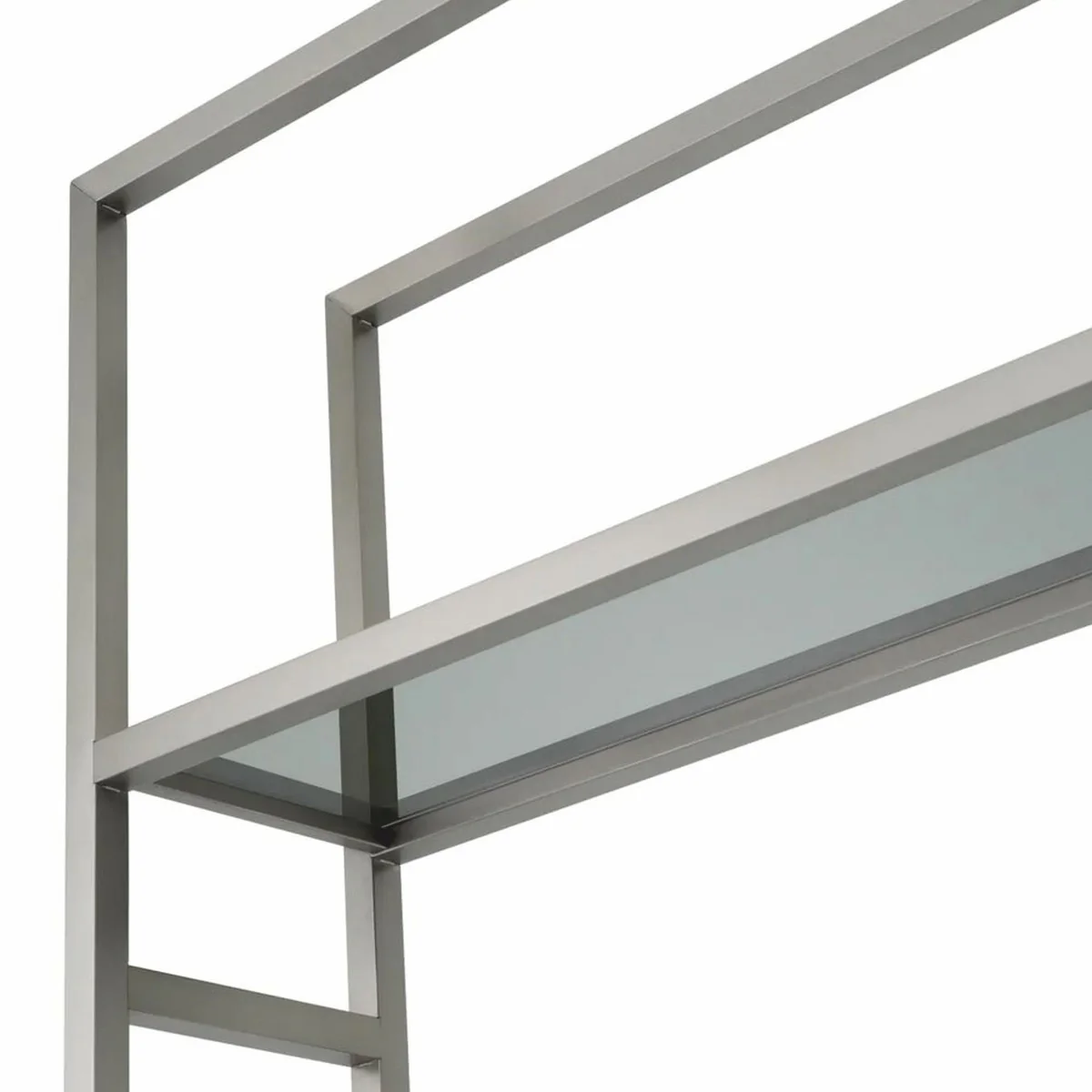 Luxury shelf cabinet with 5 glass shelves silver / black / gray H. 240.5 cm - luxury furniture