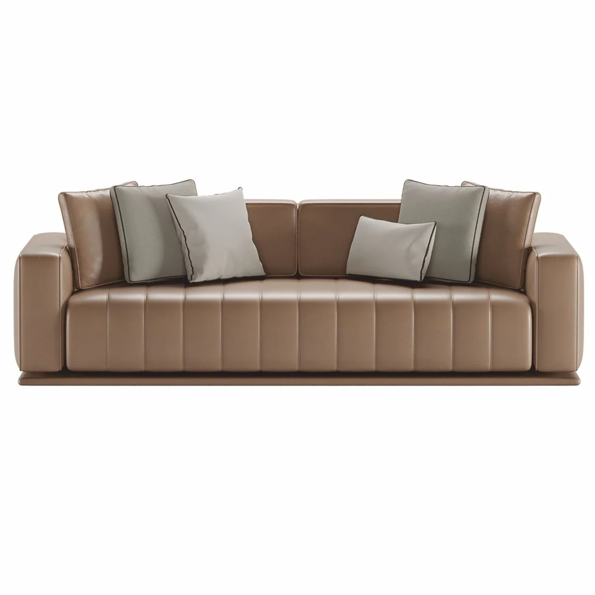 Luxus Kunstleder Sofa Braun 265 cm - Hotel & Wohnzimmer Möbel