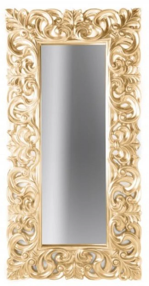 Baroque mirror antique gold 90 x 5 x H. 180 cm - Rectangular wall mirror in baroque style - Wardrobe mirror - Living room mirror - Baroque furniture
