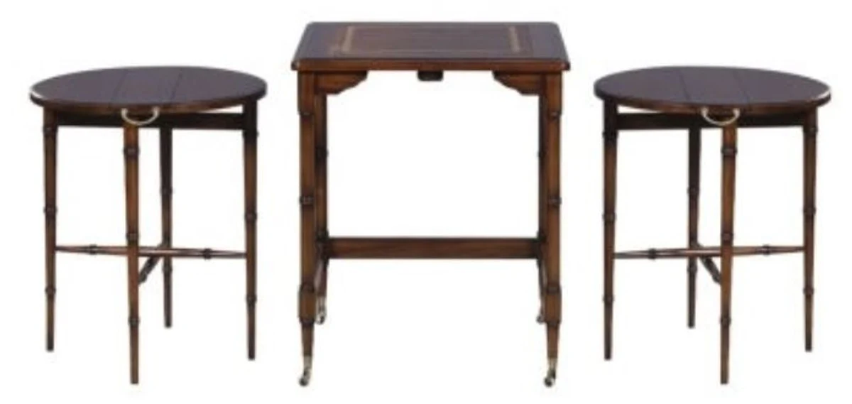 Luxury Mahogany Side Table Set Brown 48 x 48 x H. 59 cm - Hotel Furniture