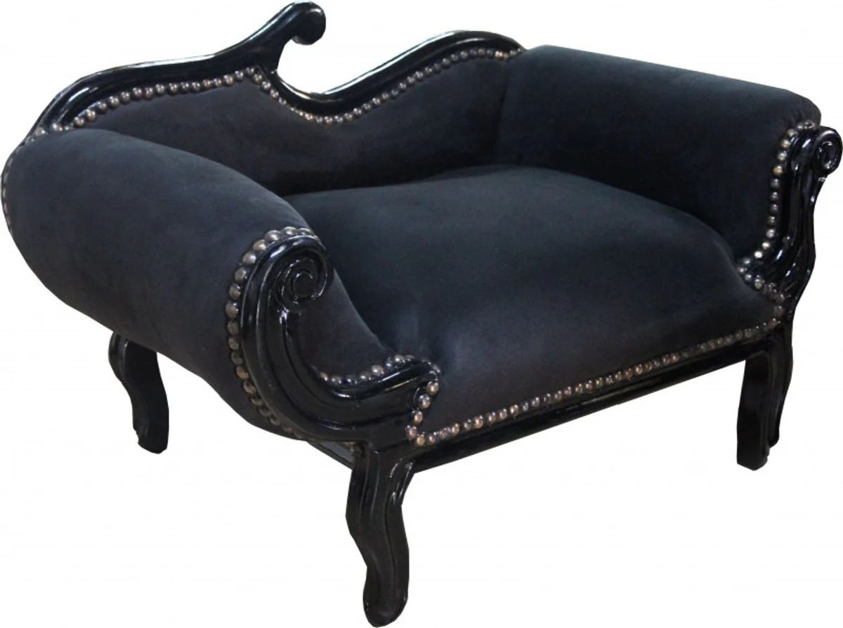Baroque Dogs & Cats Chaise Longue Sofa Black / Black Dog Bed & Cat Bed - Limited Edition