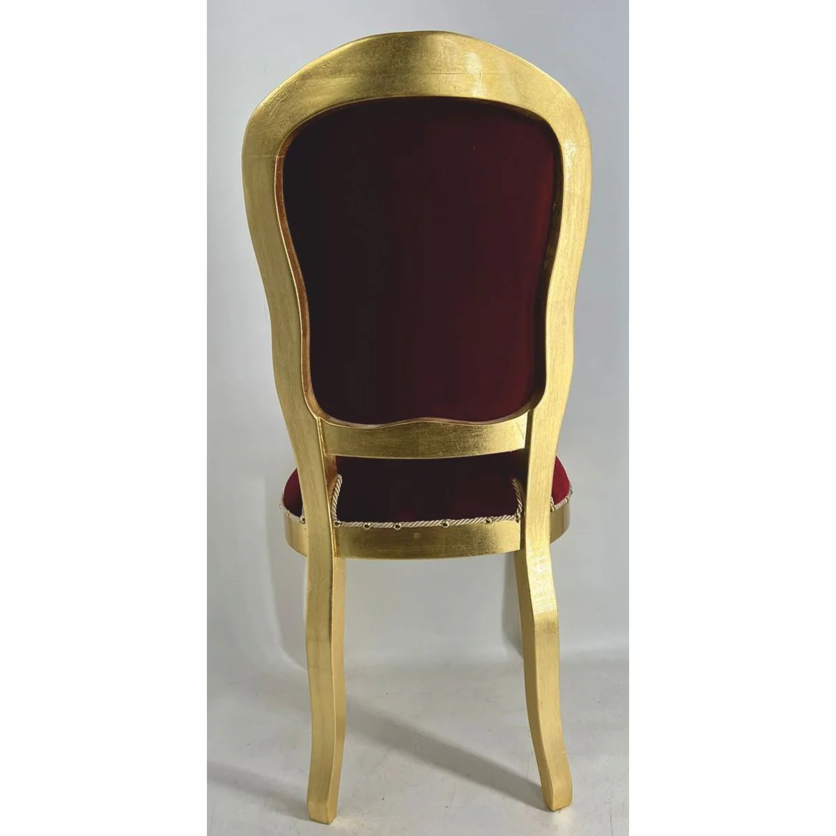 Luxury Baroque Dining Room Chair Bordeaux Red / Gold H. 104 cm - Baroque Style Furniture