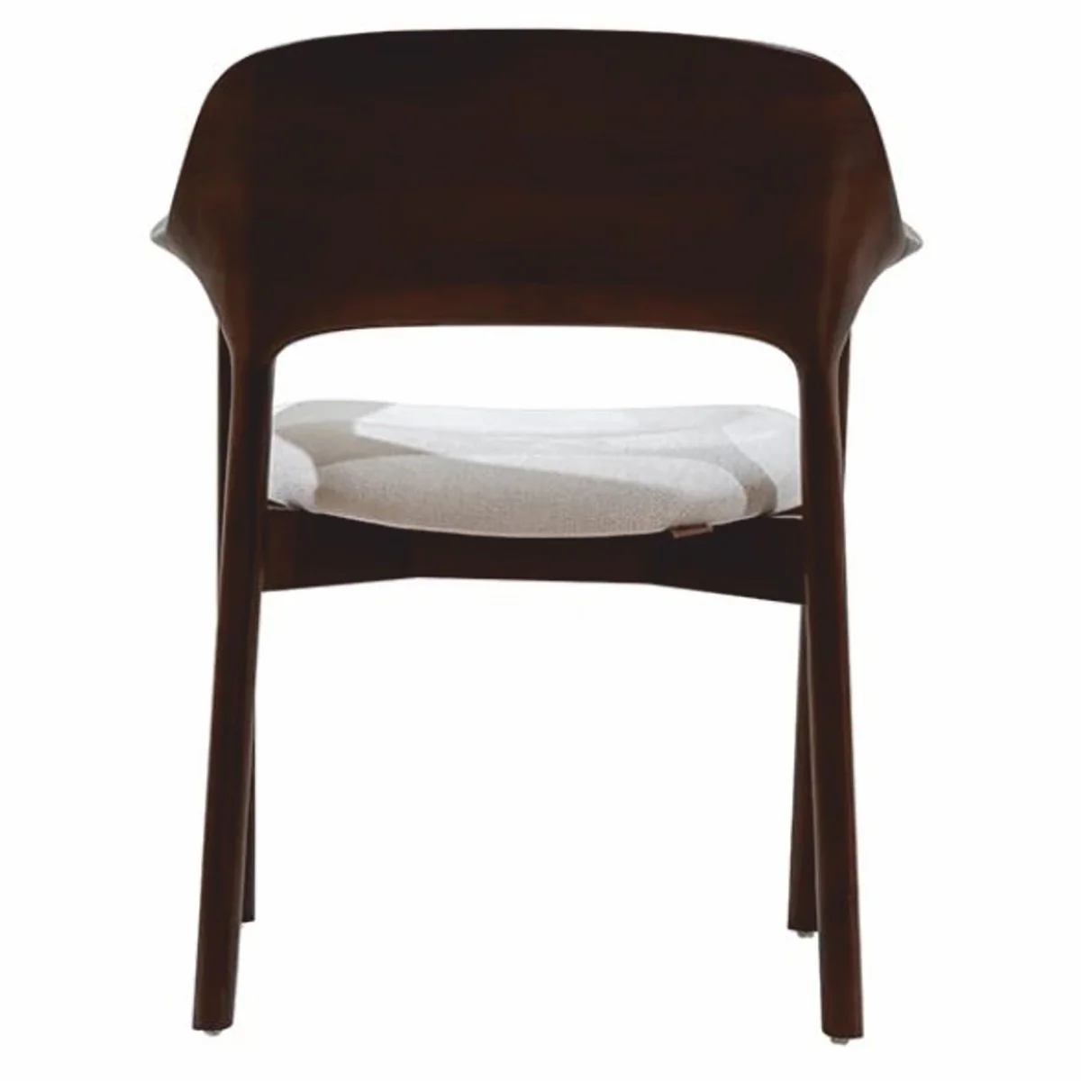 Luxury dining room chair with armrests dark brown / white - dining room furniture