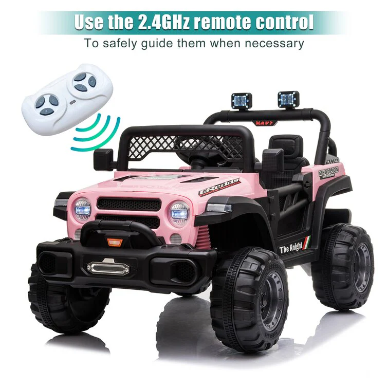 Ride On Truck Dual Drive 12V 4,5A.H mit 2,4G Fernbedienung Geländewagen Pink