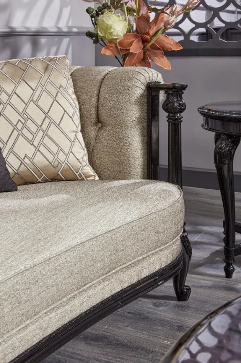 Luxury Baroque Sofa Gold / Black - Magnificent Living Room Sofa - Baroque Style Living Room Furniture - Luxury Furniture in Baroque Style - Baroque Furnishings - Noble & Magnificent