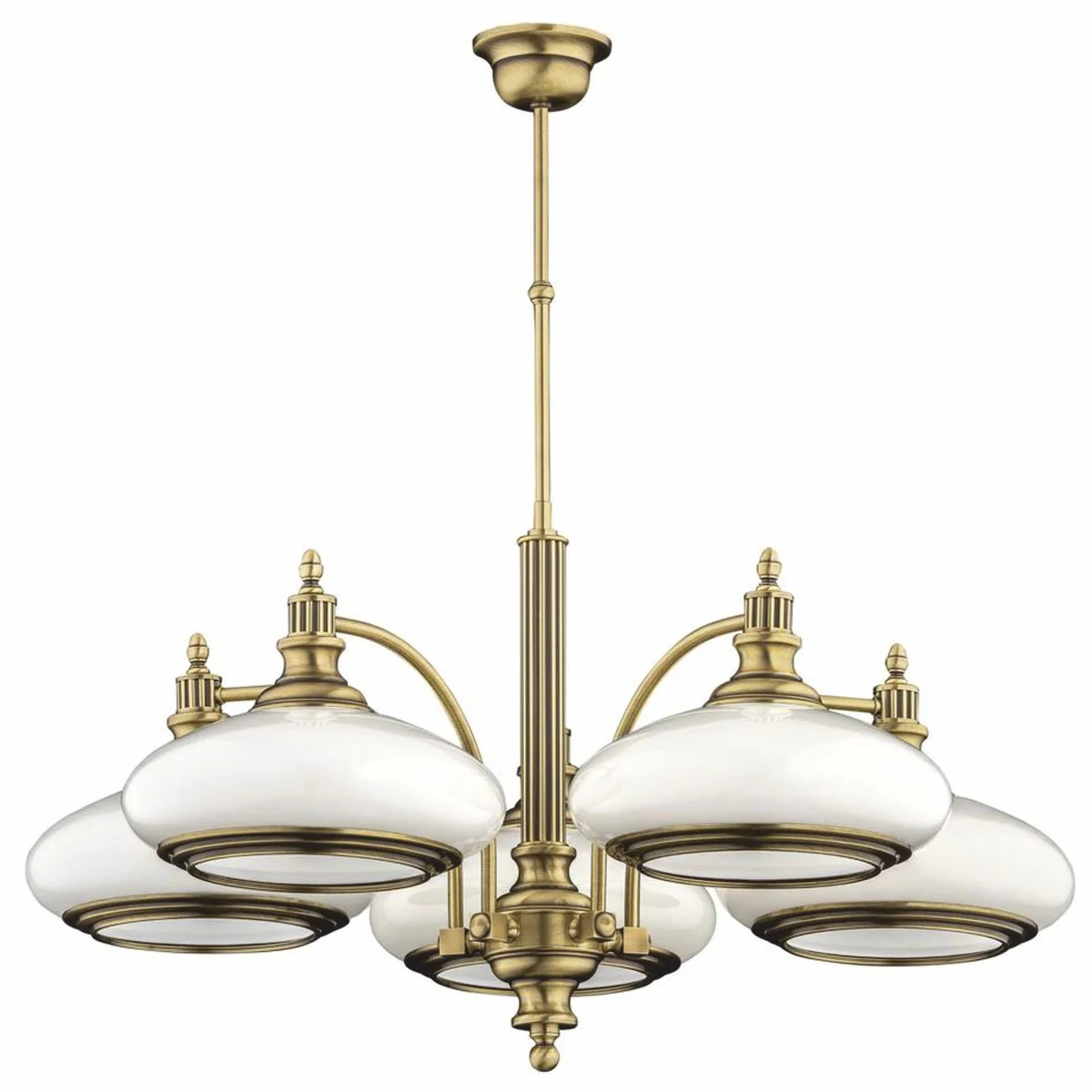 Luxury baroque chandelier brass with patina / white Ø 70 x H. 70 cm