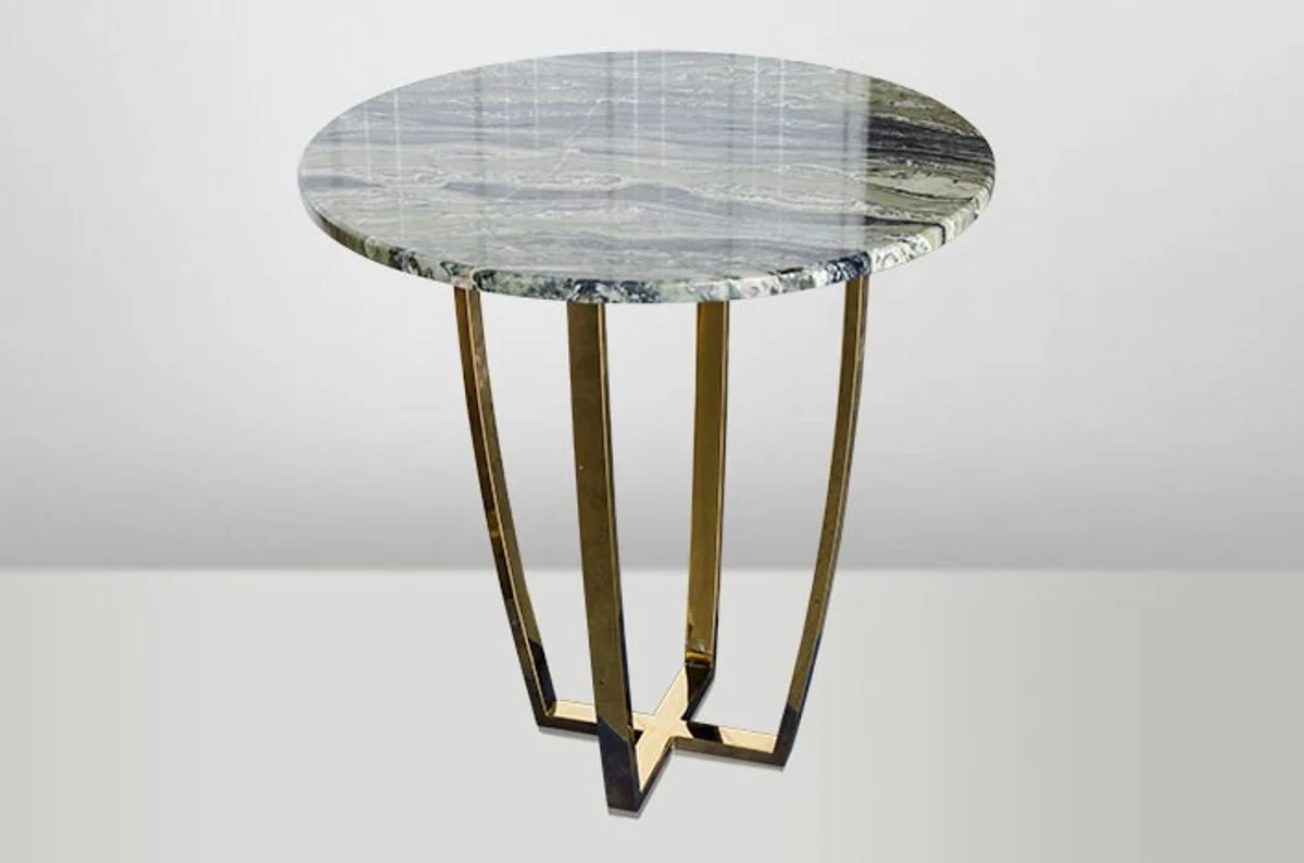 Art Deco side table gold metal / marble 35 x 35 cm - Art Nouveau table - furniture flower table