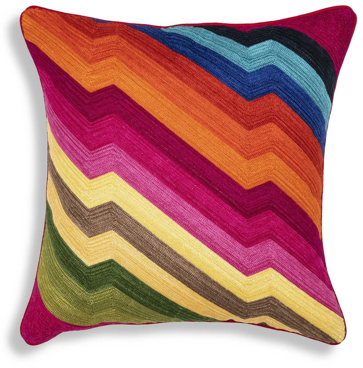 Luxus Deko Kissen Mehrfarbig 50 x 50 cm - Edles Zierkissen mit elegantem Muster - Luxus Qualität - Wohnzimmer Deko Accessoires