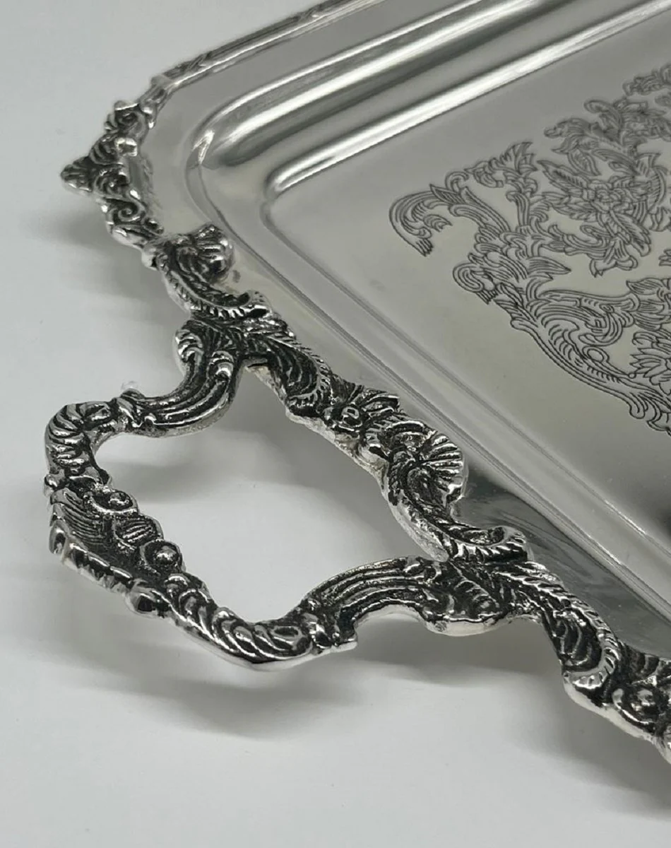 Pompöös by Luxury Baroque Serving Tray Crown Silver 52 cm - designed by Harald Glööckler