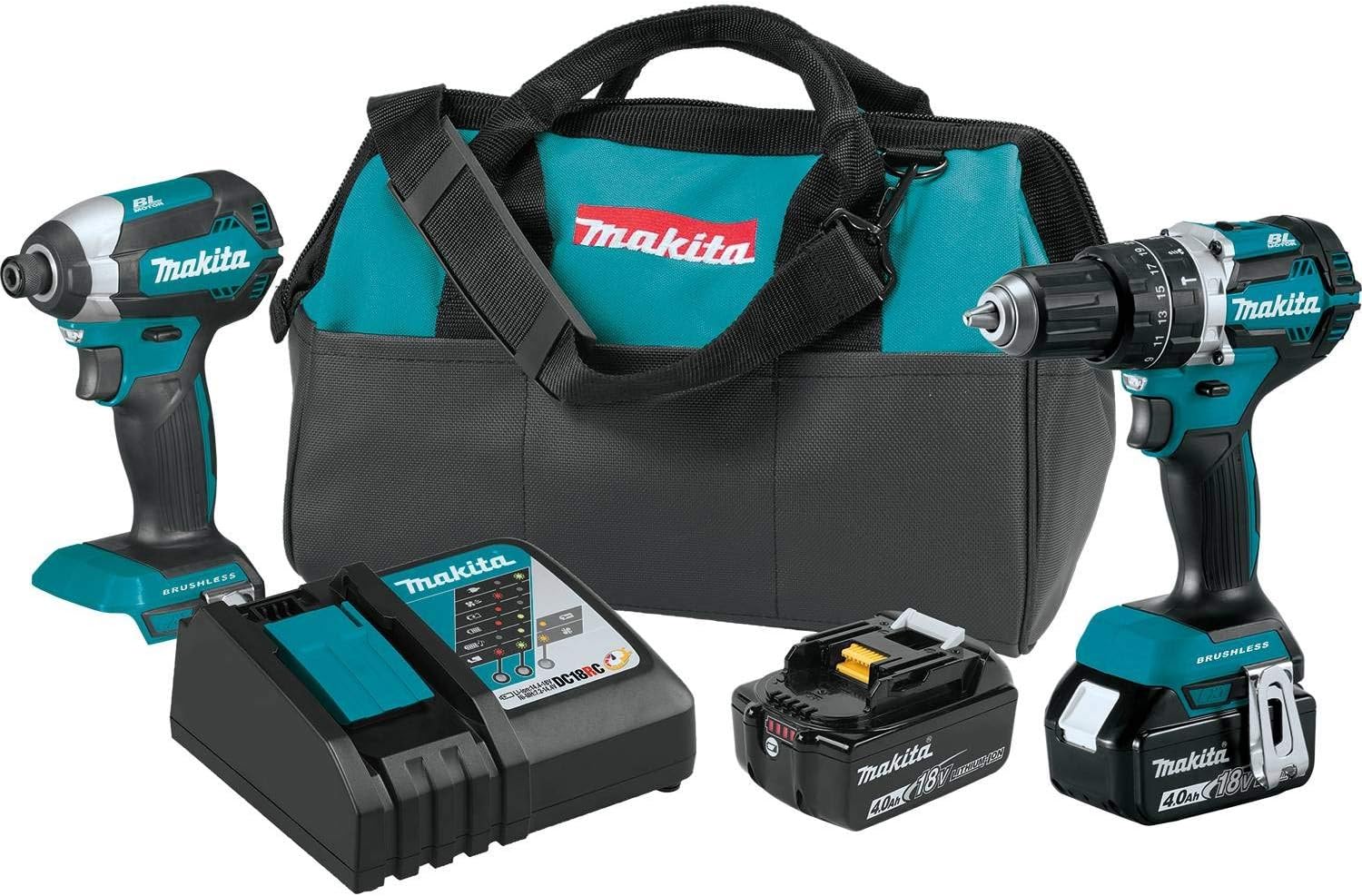 Makita XT269M 18V LXT Lithium-Ionen Brushless Cordless 2-Pc. Combo Kit (4.0Ah), Blau