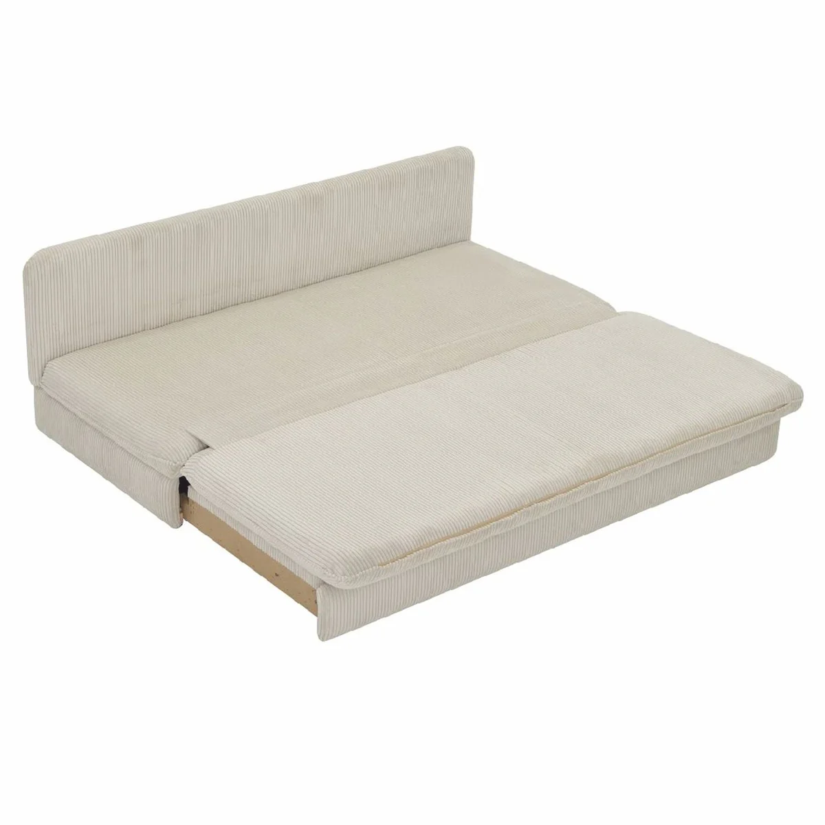 Sofa bed light beige 190 cm - fold-out living room sofa