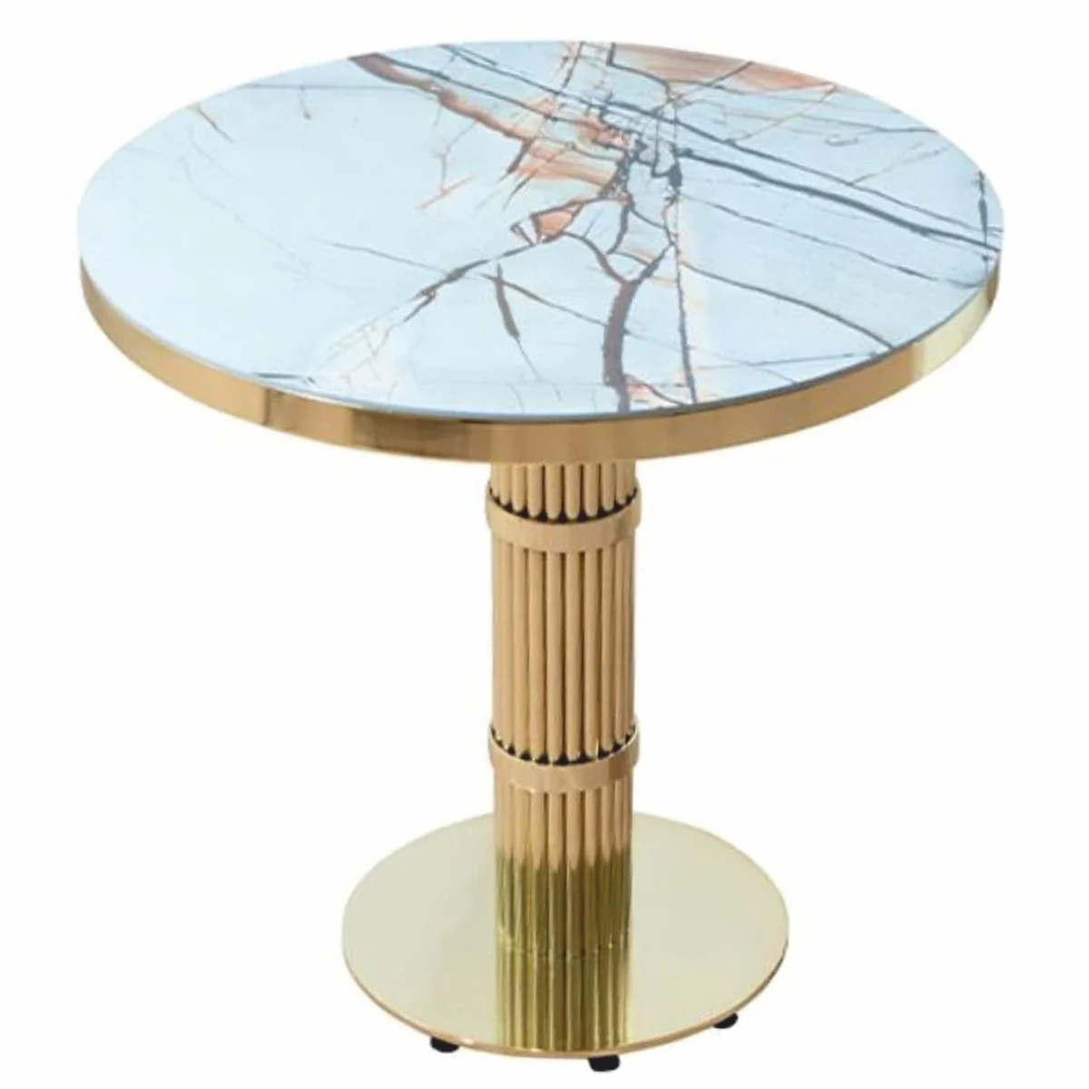 Luxury dining table gold / white H. 75 cm - Luxury dining room furniture