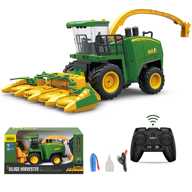 Ferngesteuerter Erntetraktor: 2,4-GHz-Landwirtschaftsfahrzeugspielzeug mit Lichtern und Sprühgerät für Kinder – Maßstab 1:24!