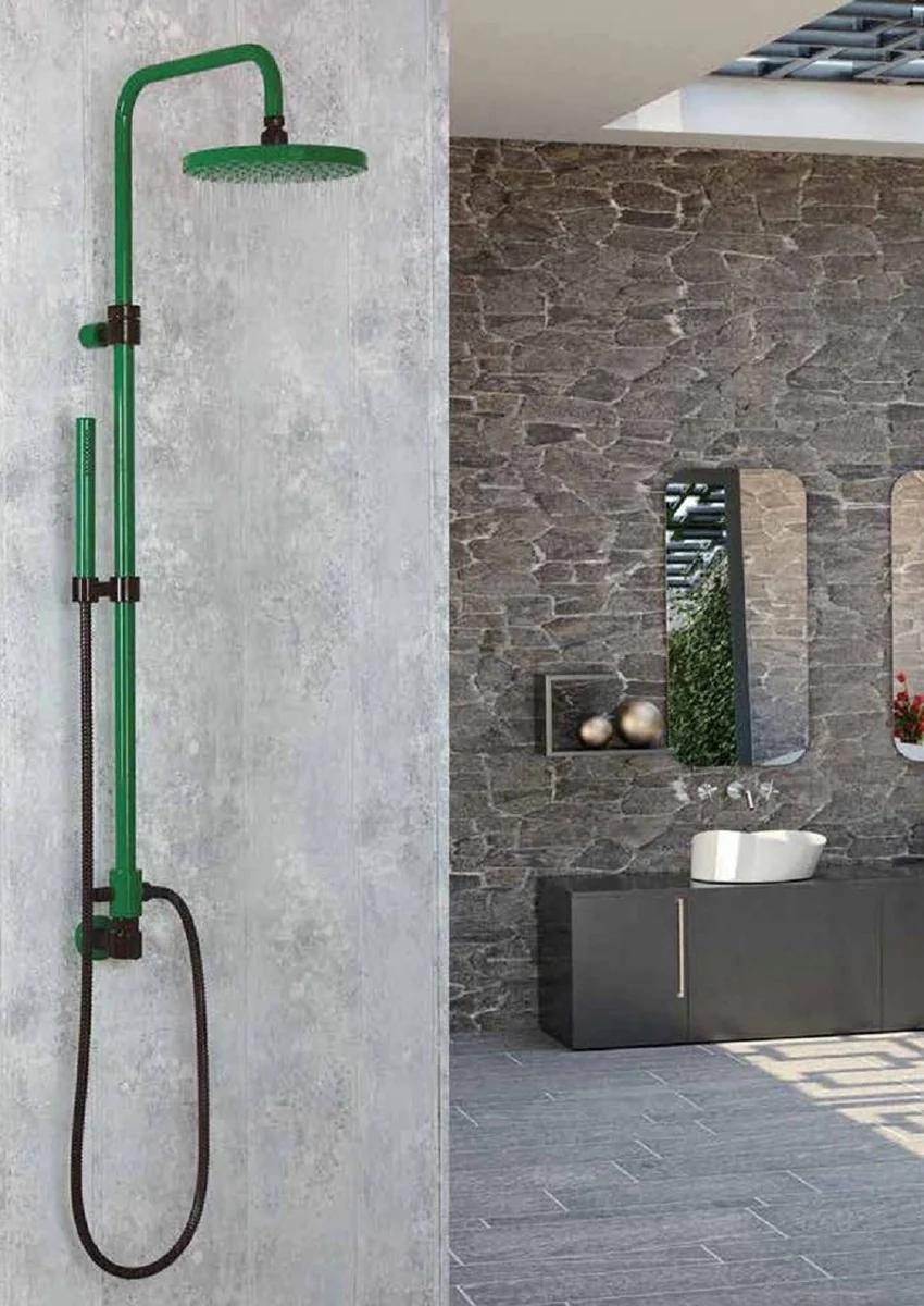 Luxury Bathroom Shower Set Green / Black - Made in Italy