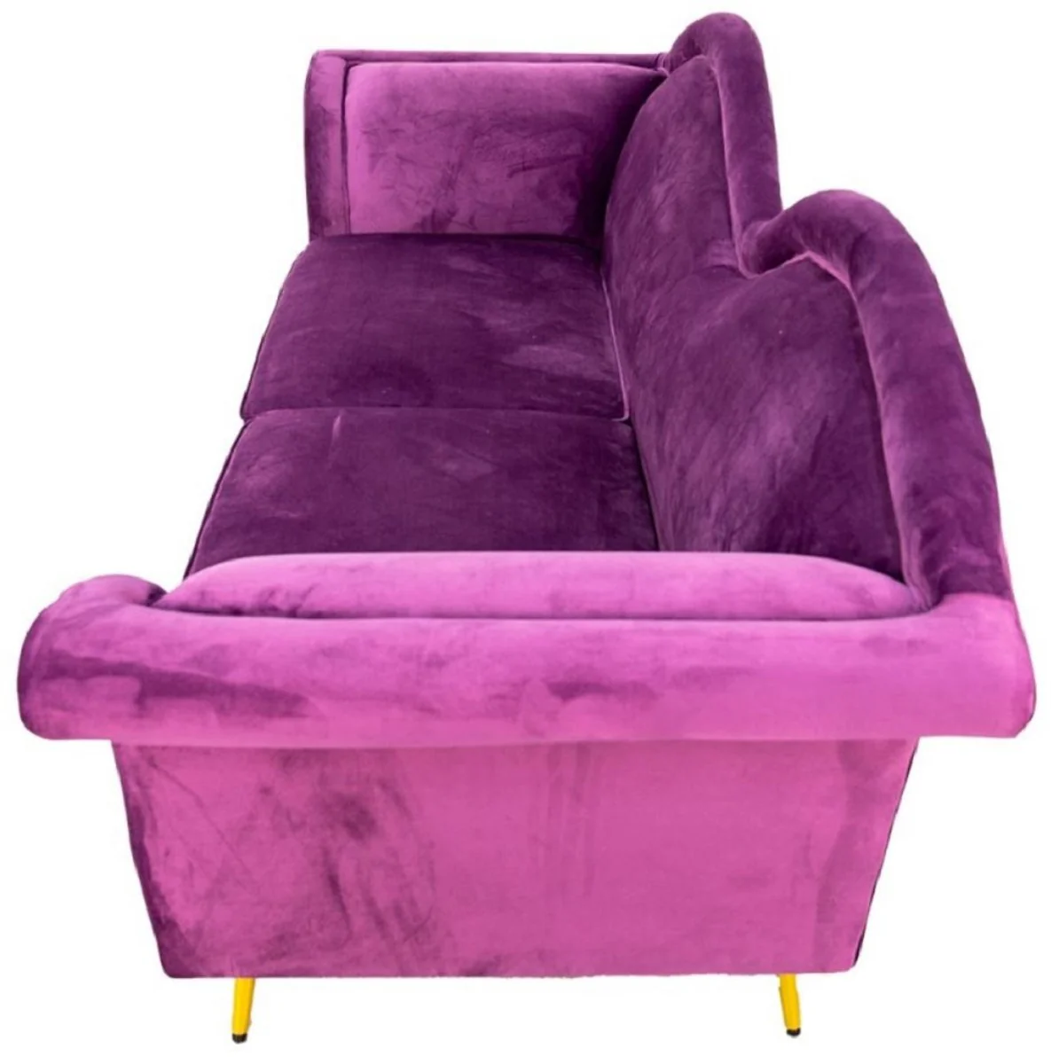 Luxury designer 3-seater sofa purple / gold 215 x 73 x H. 85 cm - living room sofa - living room furniture - luxury furniture - designer furniture - living room furnishings - luxury furnishings