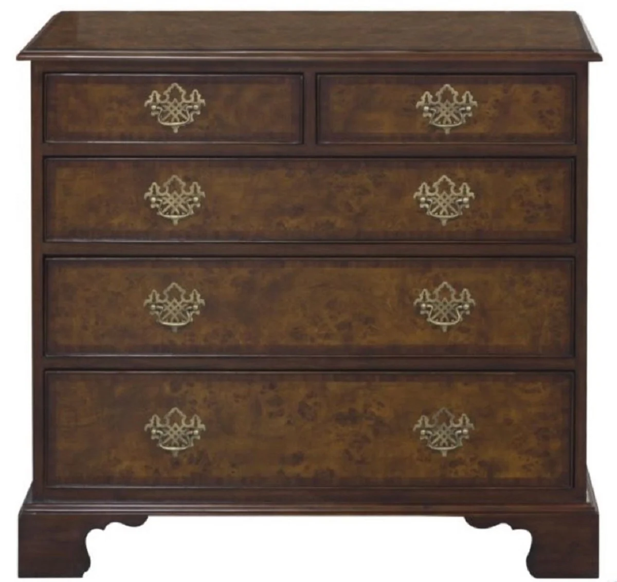 Luxury Art Nouveau chest of drawers with 5 drawers brown / dark brown 92 x 52 x H. 86 cm - luxury quality