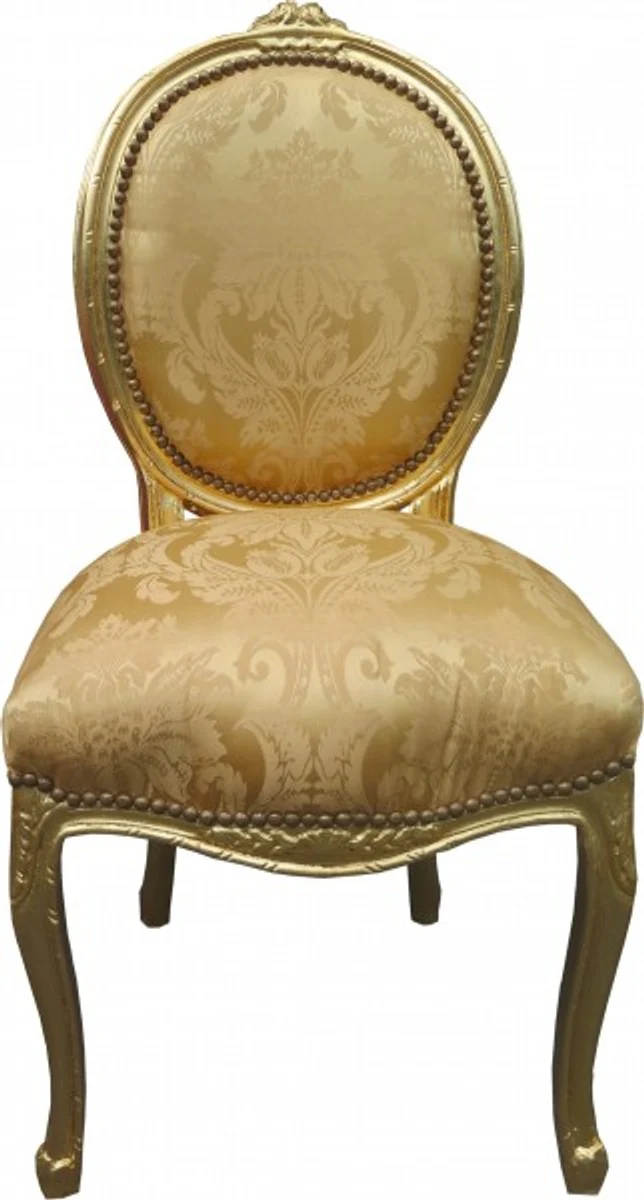 Baroque Dining Chair Medallion Gold Floral Pattern / Gold - Baroque Furniture - Limited Edition