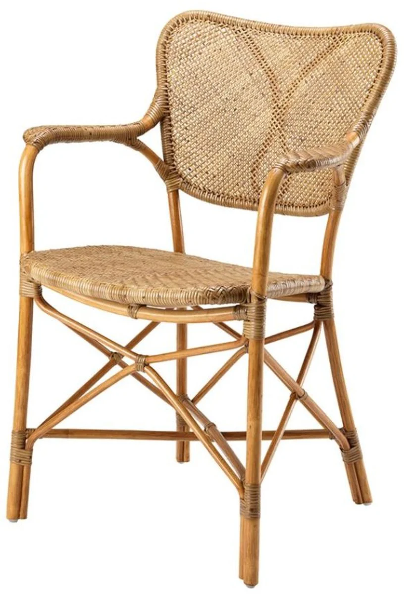 Designer garden chair with armrests light brown - luxury garden furniture